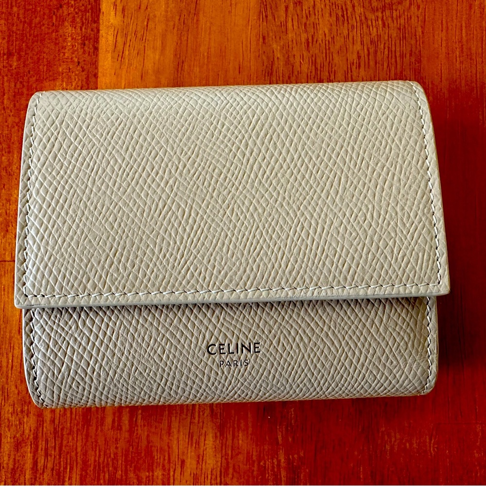 CELINE Small Trifold Wallet  in Grained Calfskin